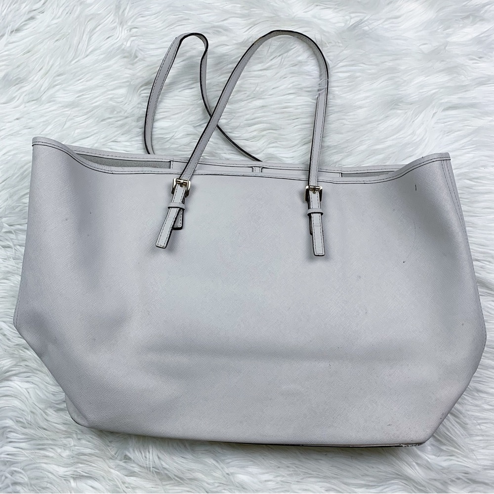 Michael Kors Jet Set Travel Extra Small Carryall Tote Bag Saffiano Leather White - Picture 6 of 11